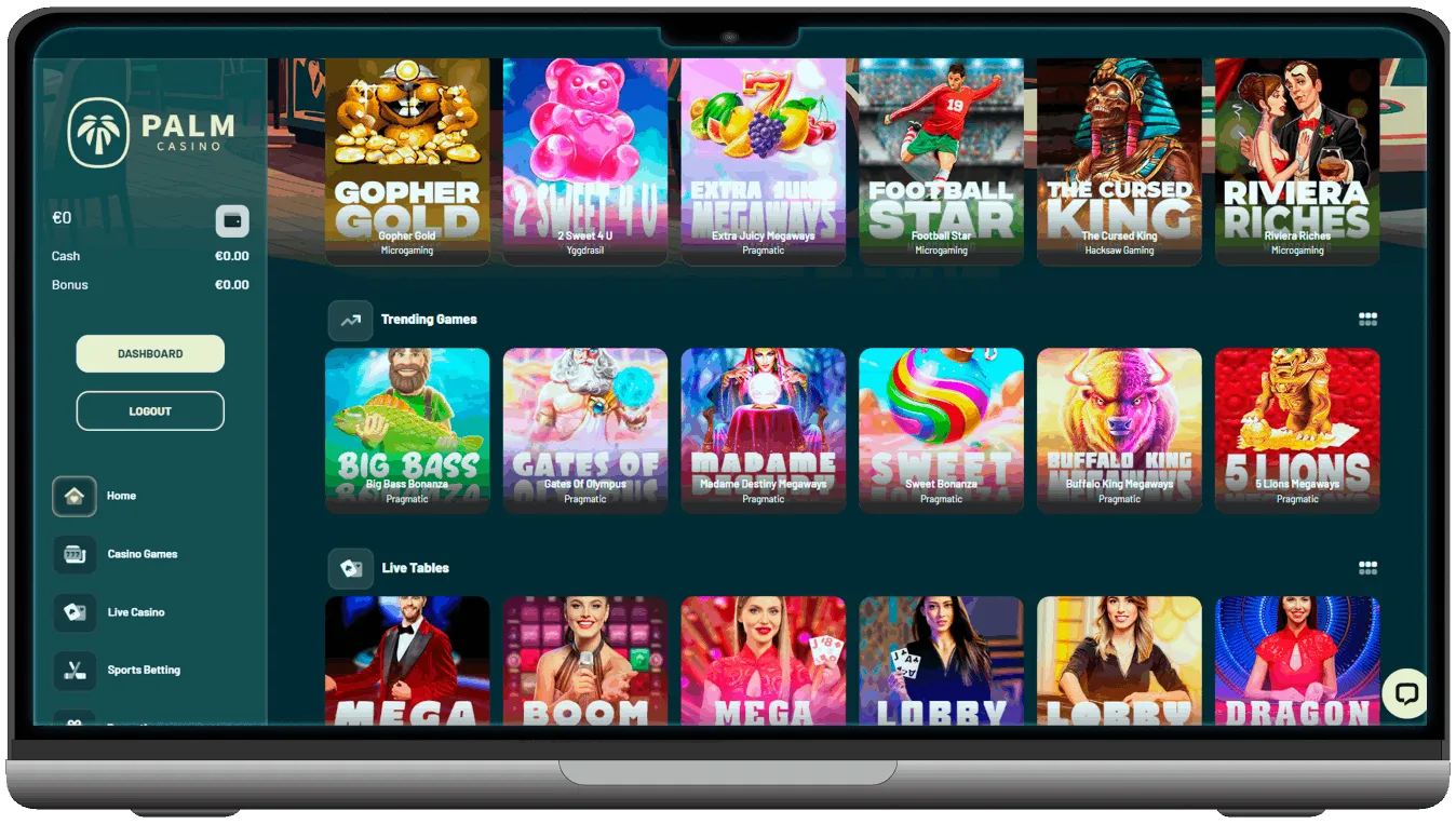 Palm Casino UK Online Platform image 1