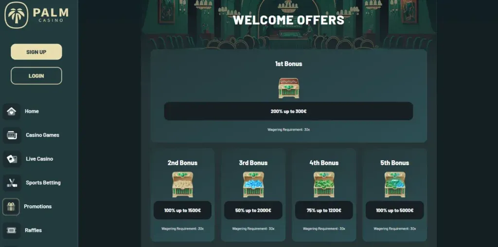 Palm Casino UK Online Platform image 3